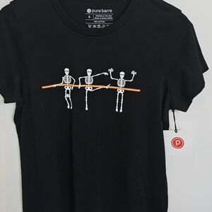 Pure Barre Black Skeleton Tee. Full length tshirt. Brand new with tags.